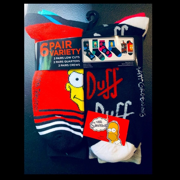 Other - 🍻😃The Simpsons 6-pack of socks🍺